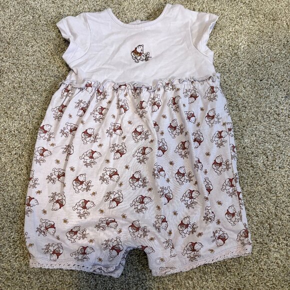 Y2K Vintage Disney Winnie The Pooh Romper Lilac Purple Baby 9 months - Picture 4 of 11